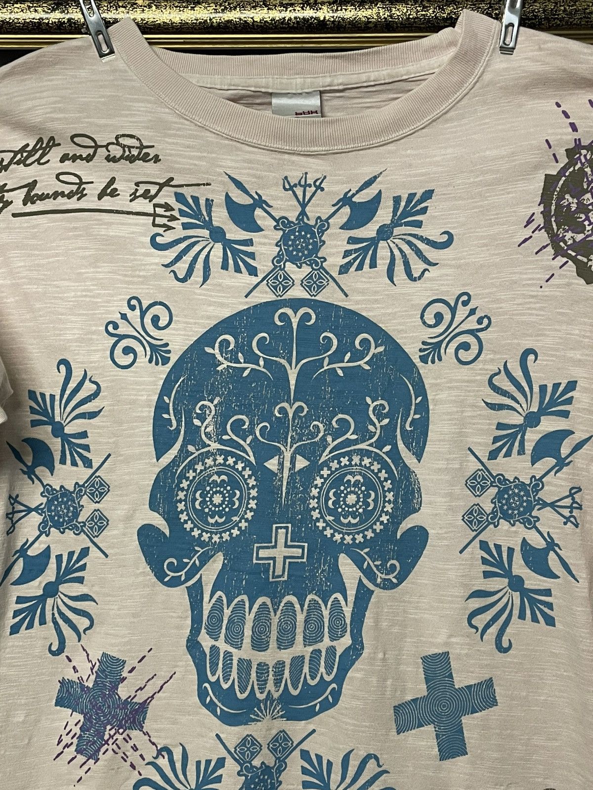 Japanese Brand Vintage 90s Japan Designer Streetwear Big Skull Poem Tshirt Size US M / EU 48-50 / 2 - 3 Thumbnail