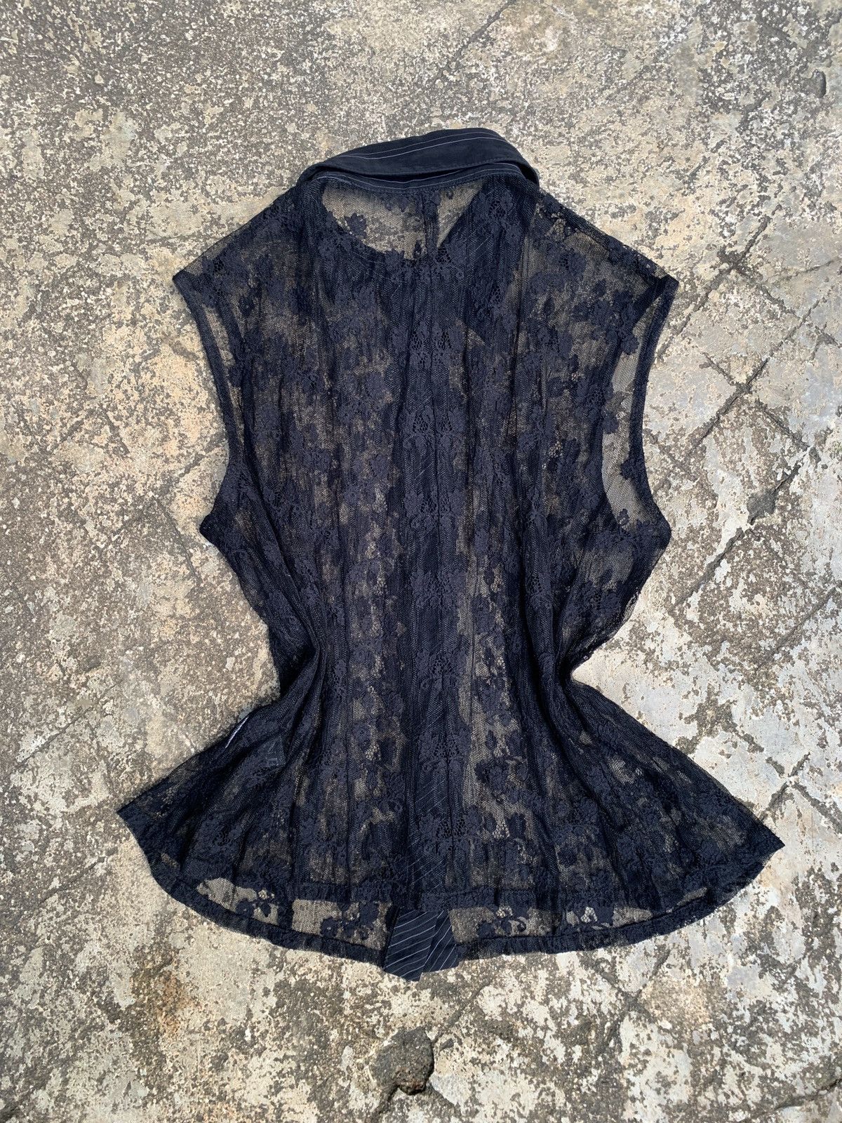 Japanese Brand y2k Nero Japan Goth Floral Sleeveless Mesh Top Size M / US 6-8 / IT 42-44 - 3 Thumbnail