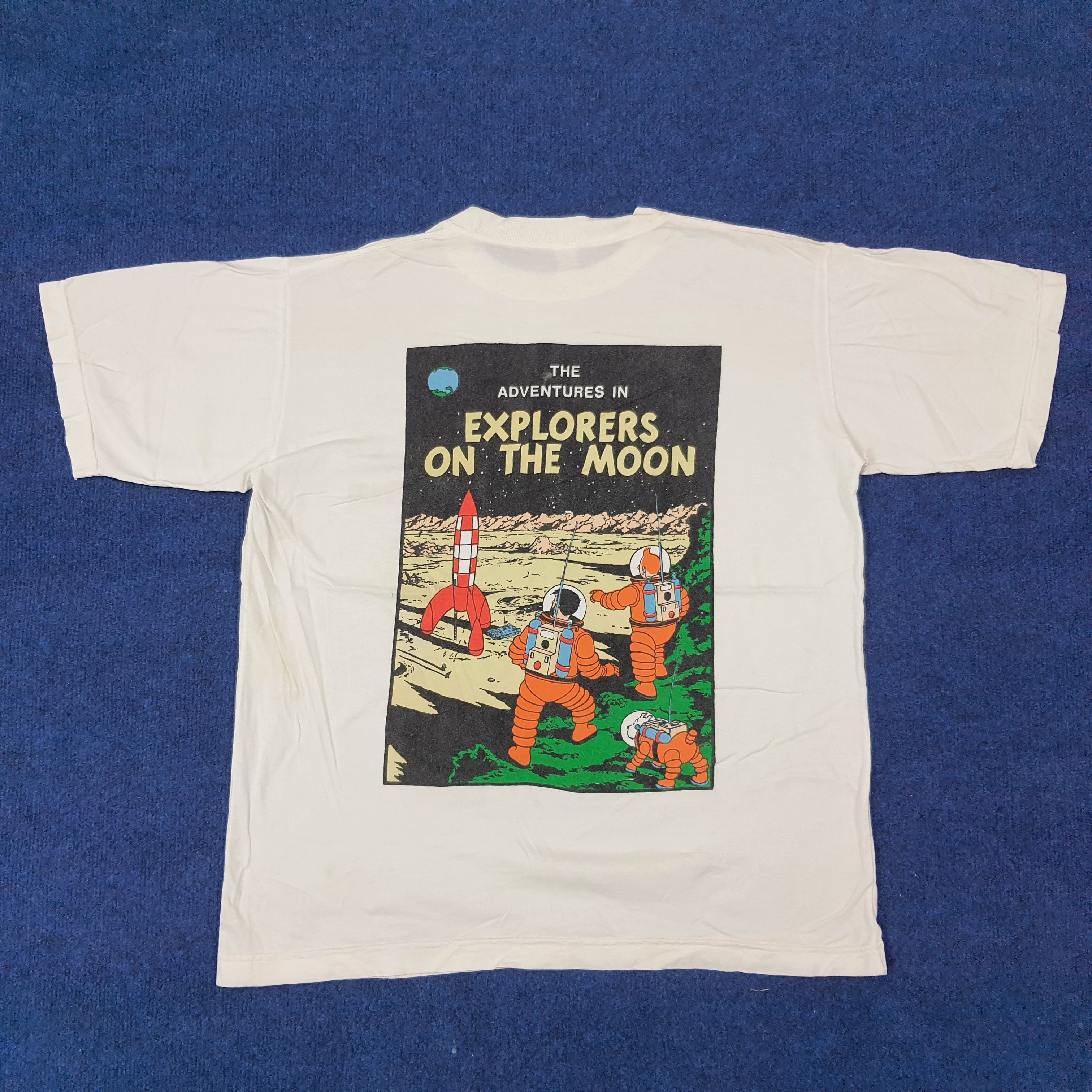 Other Vintage Adventure of Tintin On the Moon Tshirt C239N15 Size US L / EU 52-54 / 3 - 1 Thumbnail