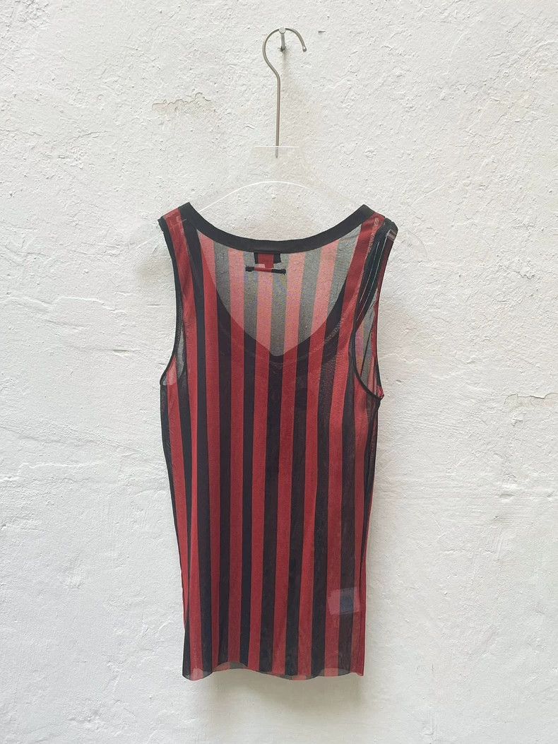 Jean Paul Gaultier Jean Paul Gaultier Striped Chinese knot gauze vest 2504-Nex Size US M / EU 48-50 / 2 - 7 Thumbnail