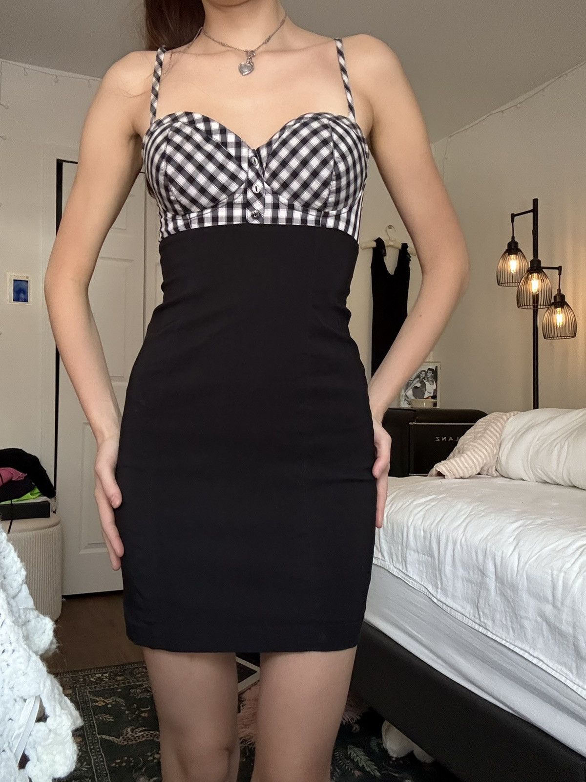 Guess Vintage Guess Plaid/Black Mini Dress Size S / US 4 / IT 40 - 4 Thumbnail