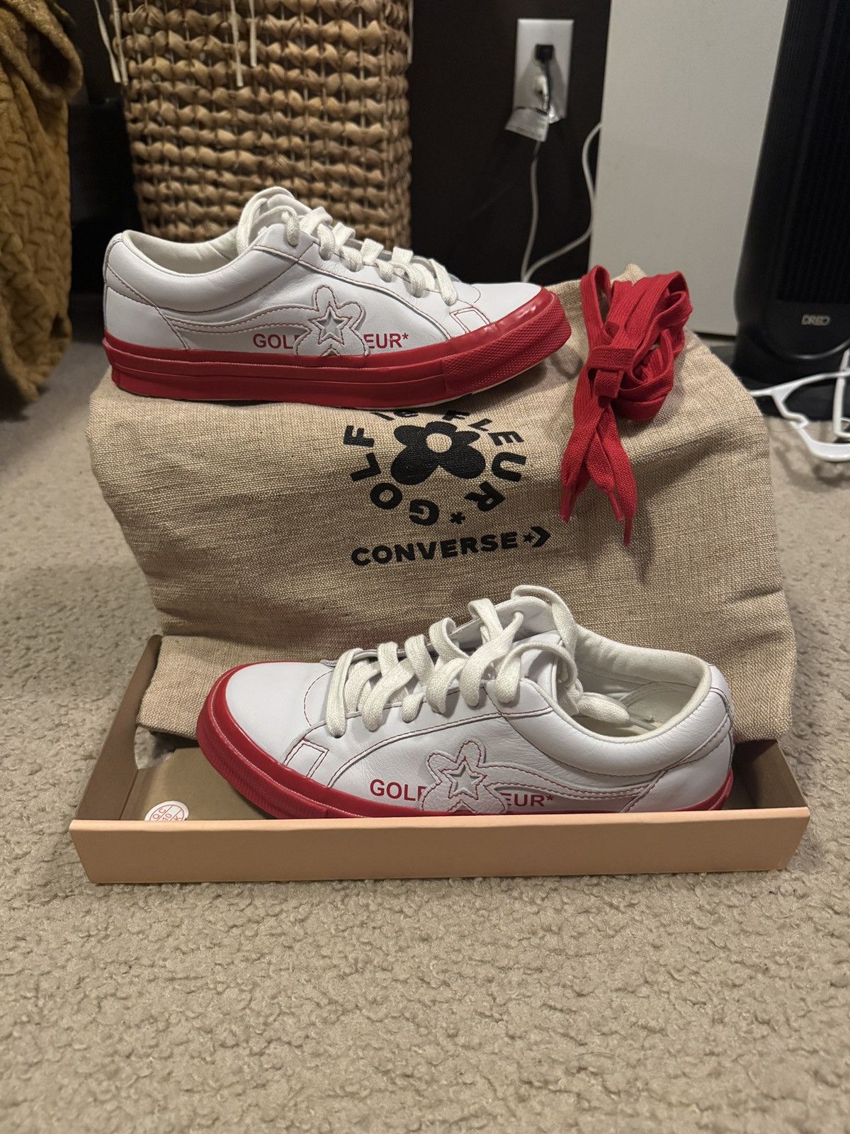 Converse × Golf le Fleur GOLF LE FLEUR OX ‘Racing red’ Size US 6.5 / EU 39-40 - 1 Thumbnail