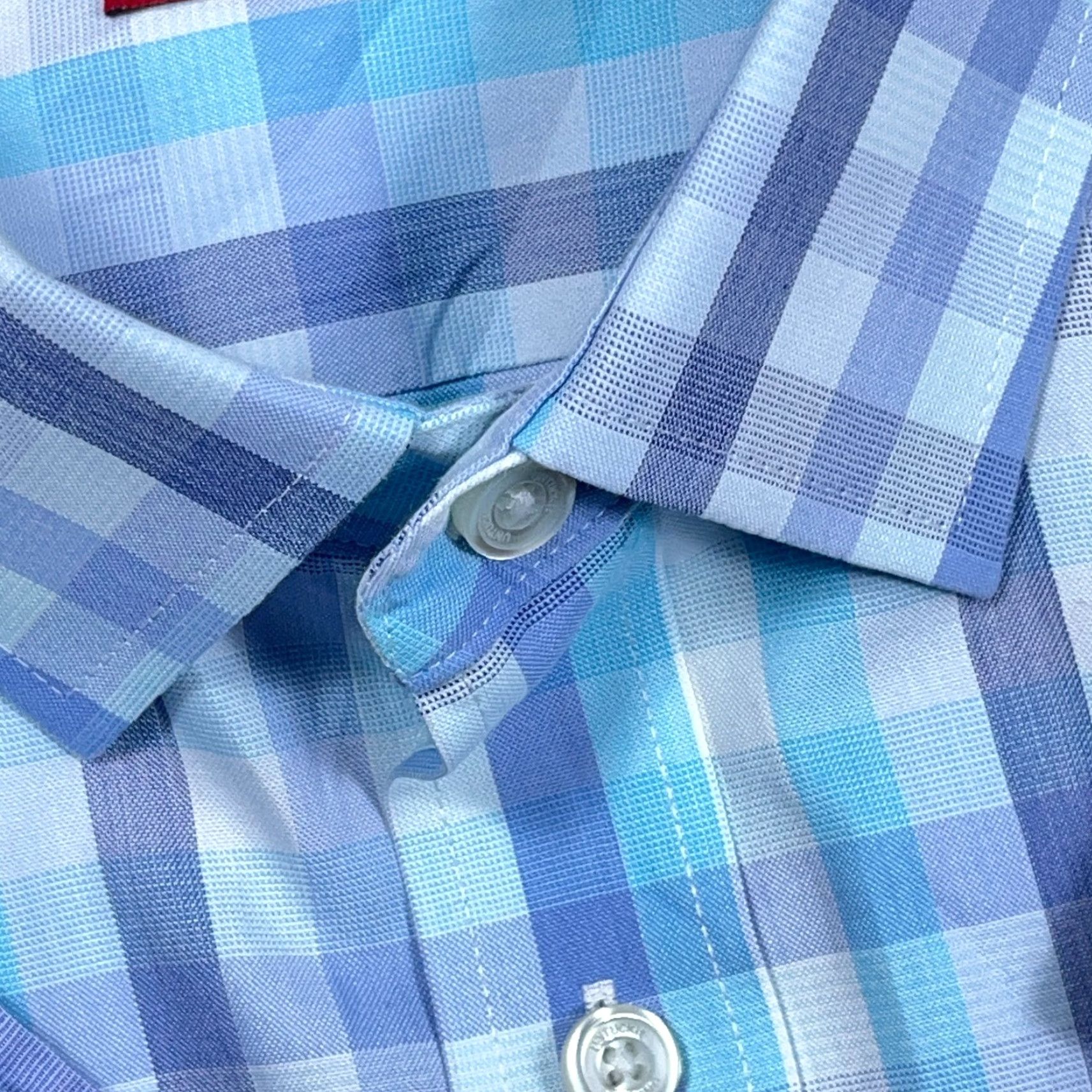 UNTUCKit UNTUCKit Shirt Men Large Blue Slim Fit Button Up Plaid Dress Poplin Casual Size US L / EU 52-54 / 3 - 5 Thumbnail