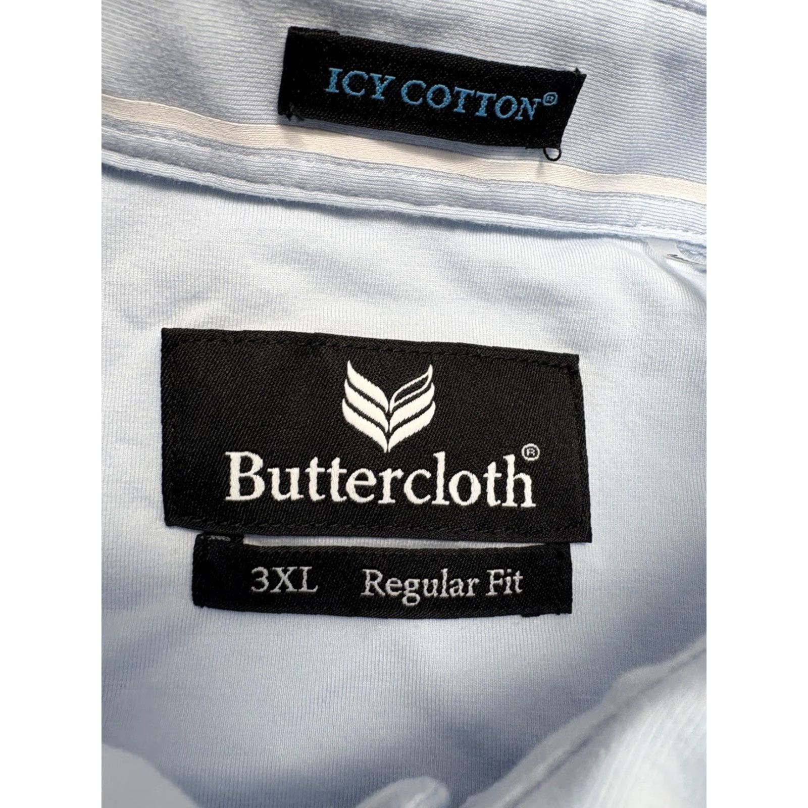 Vintage Buttercloth Dress Shirt Mens 3XL Blue Button-Up NWT NEW Size 48R - 2 Thumbnail