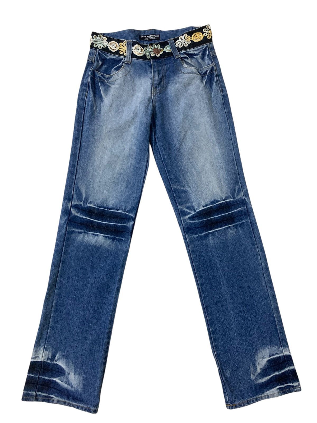 Japanese Brand Blue Moon Blue Rare Design Denim Jeans Pants Size US 28 / EU 44 - 1 Thumbnail