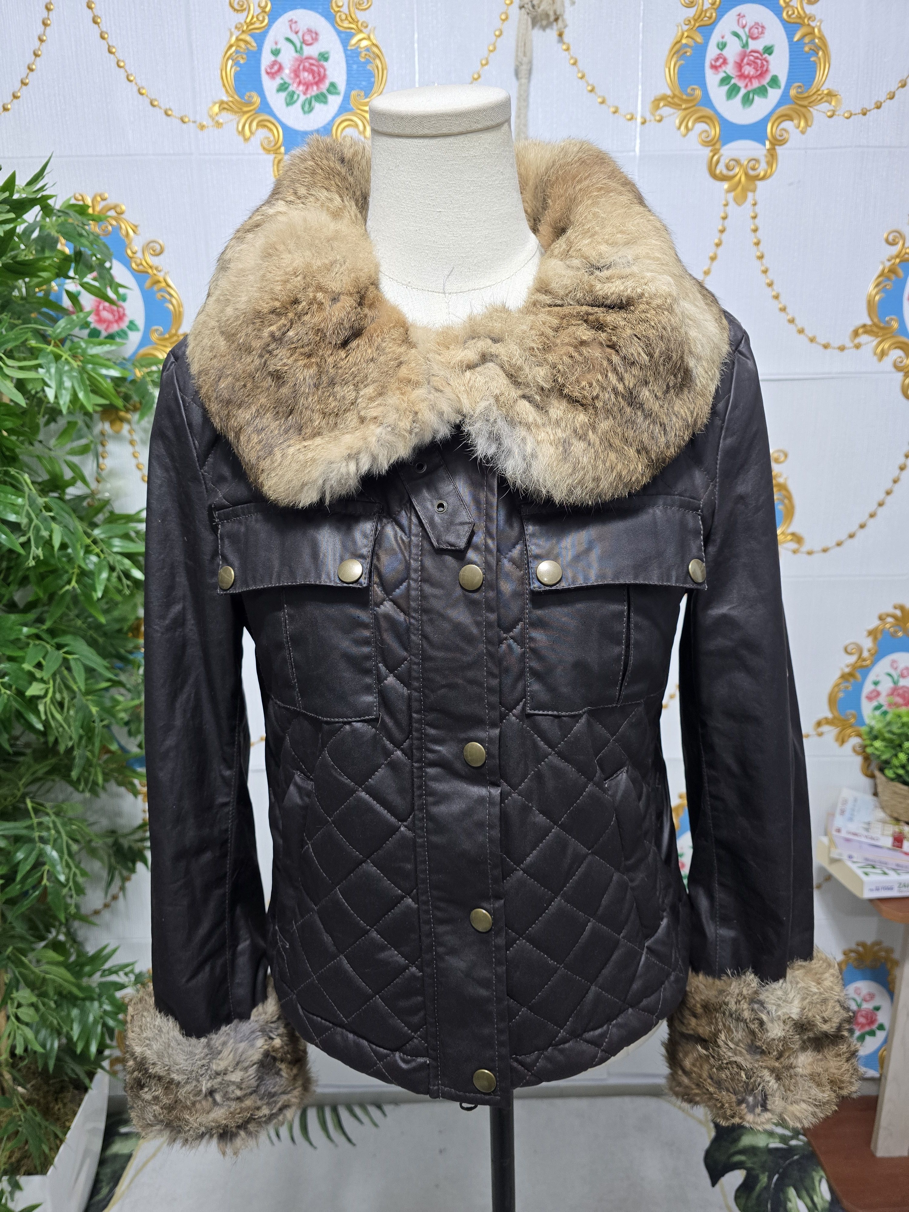 Belstaff Belstaff Gold Label quilted jacket ,wax cotton rabbit fur Size M / US 6-8 / IT 42-44 - 1 Thumbnail