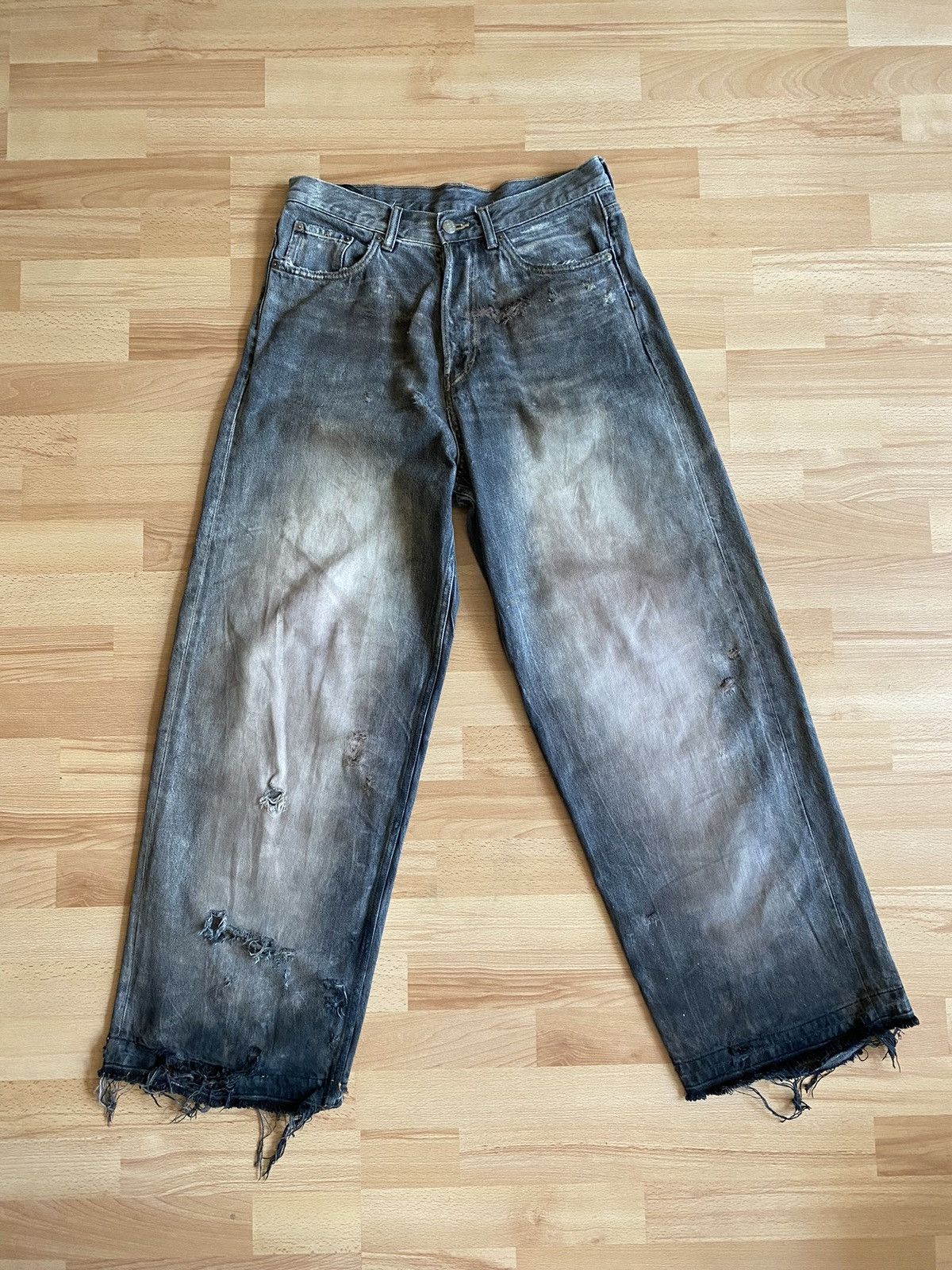 Vintage TDWS Weekday Destroyed Baggy Denim Size US 29 - 3 Thumbnail