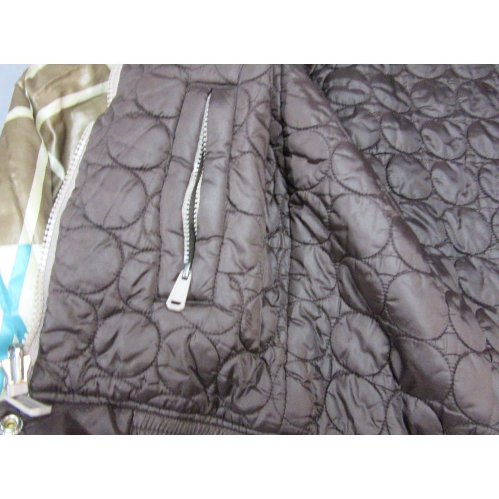 Diesel Diesel Jacket Womens Small Brown Geometric Reversible Puffer Removable Sleeves Zip Size S / US 4 / IT 40 - 6 Thumbnail
