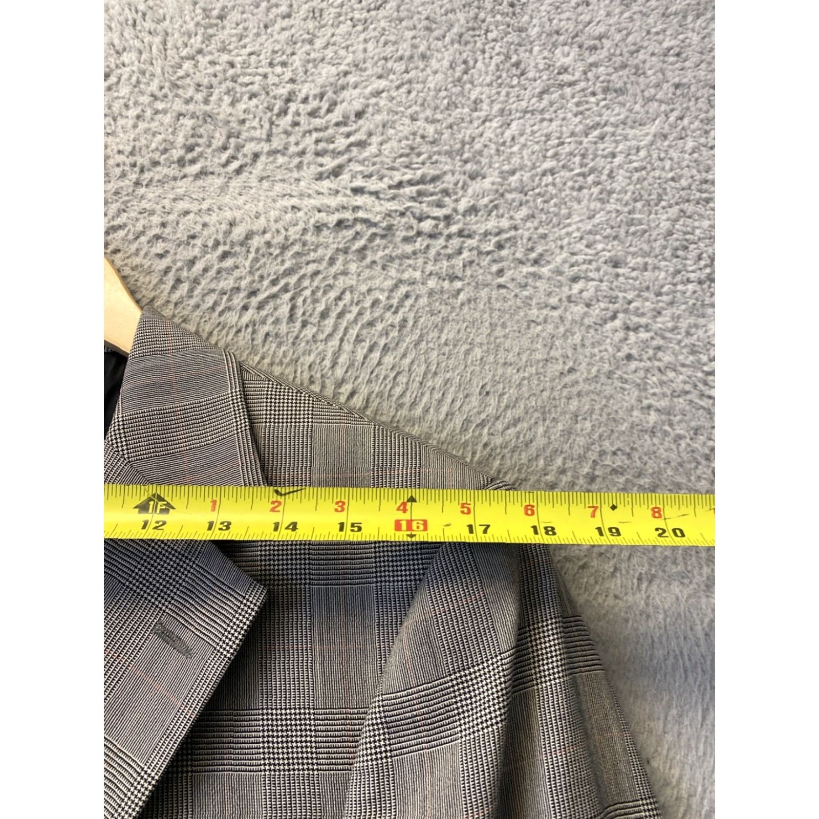 Lands' End Lands' End Glenn Plaid Mens 39R Suit Blazer Sport Jacket Gray Wool 3-Button Sleeve Notch Lapel Vintage Regular Mens Jacket/Coat Size 40R - 7 Thumbnail
