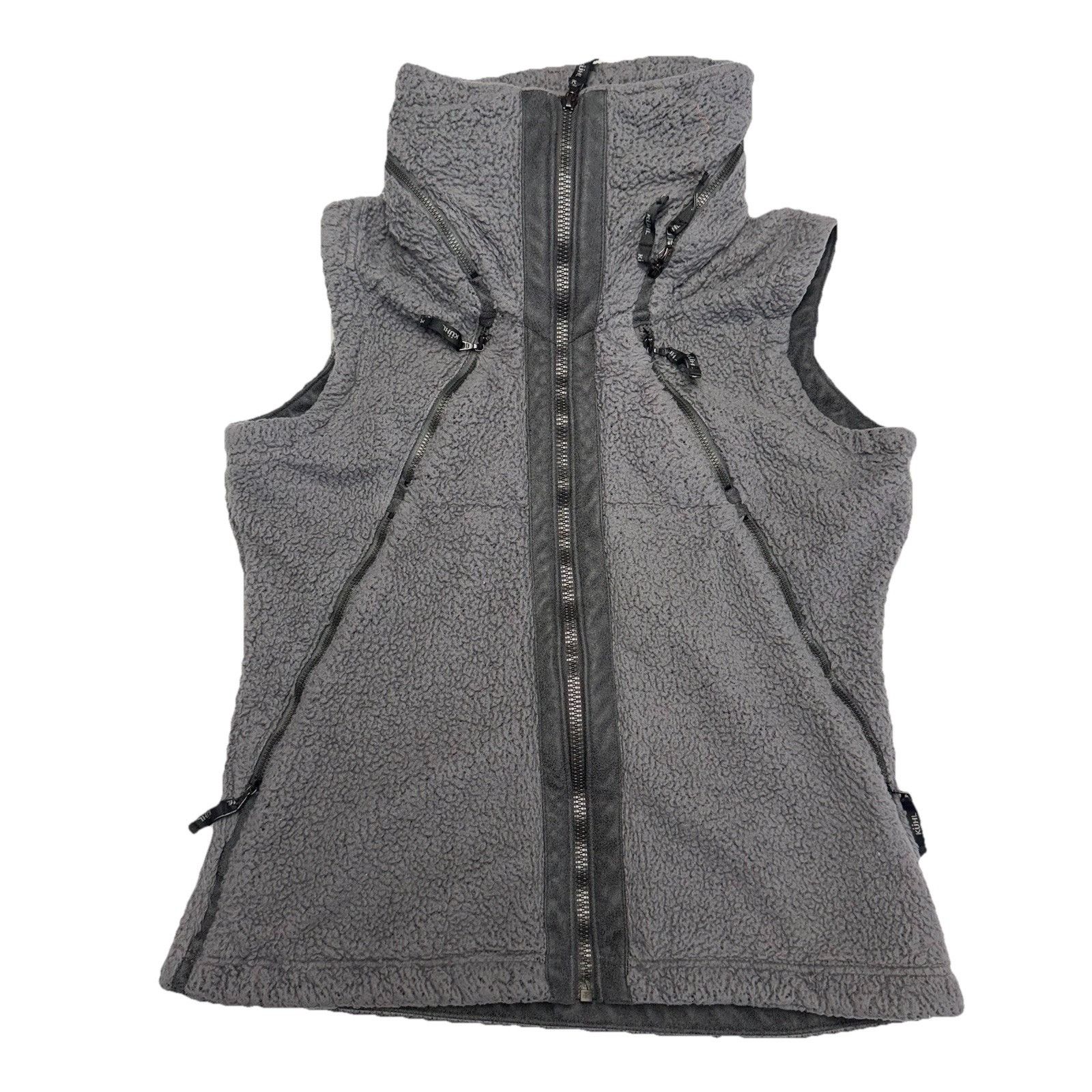 Kuhl Kuhl Fleece Womens Vest Gray Full Zip Size Large Hidden Hood Size L / US 10 / IT 46 - 1 Thumbnail