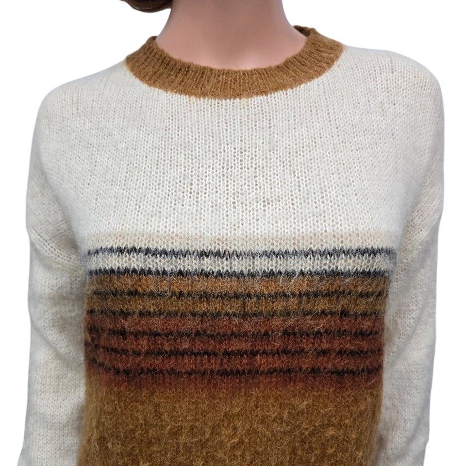 FRNCH FRNCH Paris Sweater Mohair Blend M/ L Colorblock Stripe Size M / US 6-8 / IT 42-44 - 3 Thumbnail