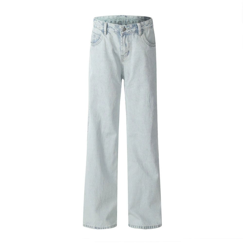 Jean Men's heavy-duty washed straight-leg loose vintage jeans Size US 32 / EU 48 - 1 Thumbnail