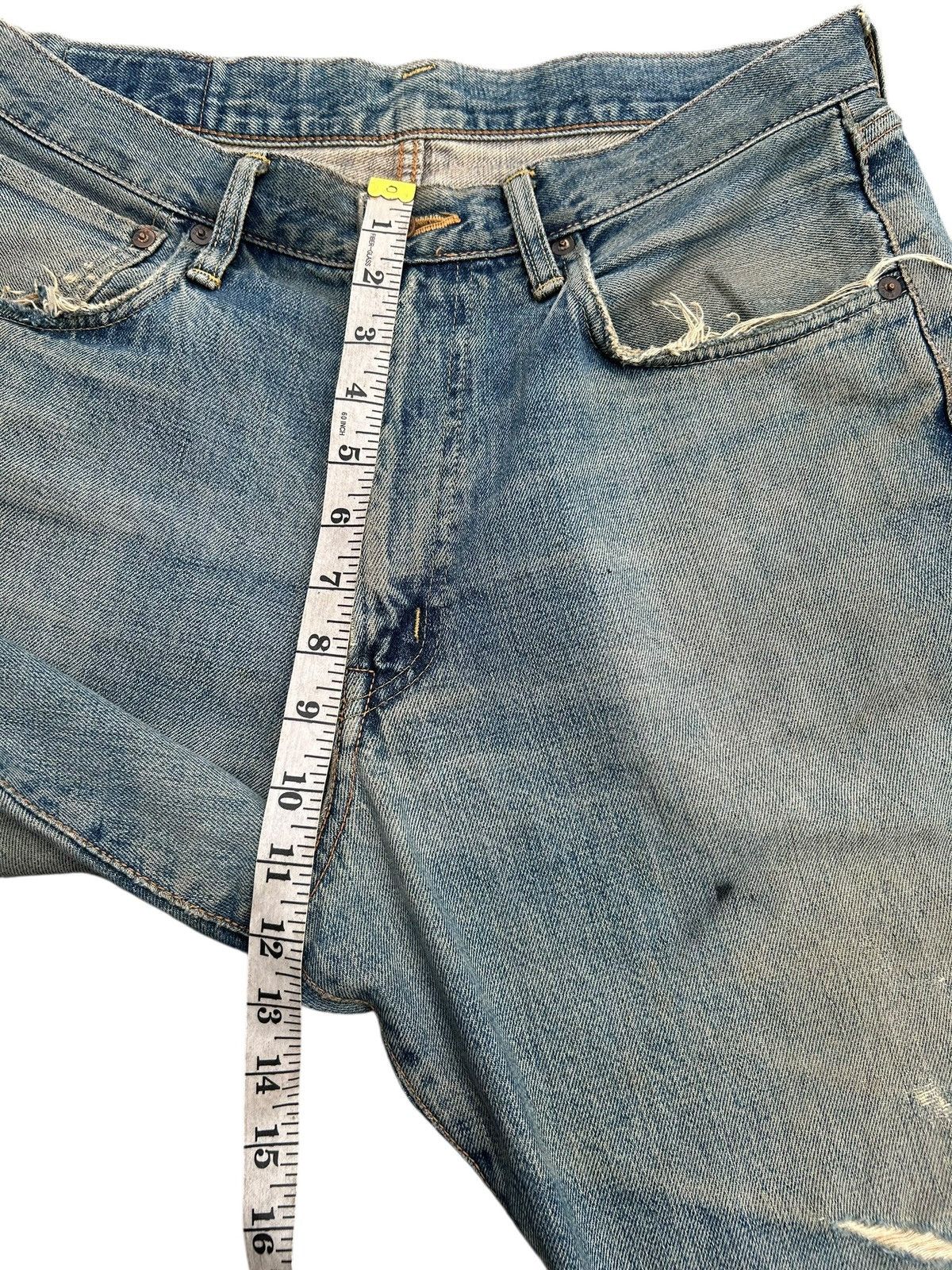 Kapital Thrashed Vintage Edwin 505 Selvedge Dirty Rusty Denim Jeans Size US 33 - 16 Thumbnail
