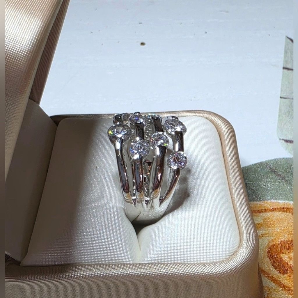 The Unbranded Brand Silver Tone Cubic Zirconia Wrap Ring Size ONE SIZE - 4 Thumbnail