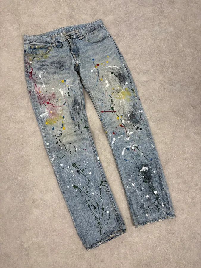 Number (N)ine SS2006 Number (N)ine Paint Splatter Denim Jeans Size US 39 - 6 Thumbnail