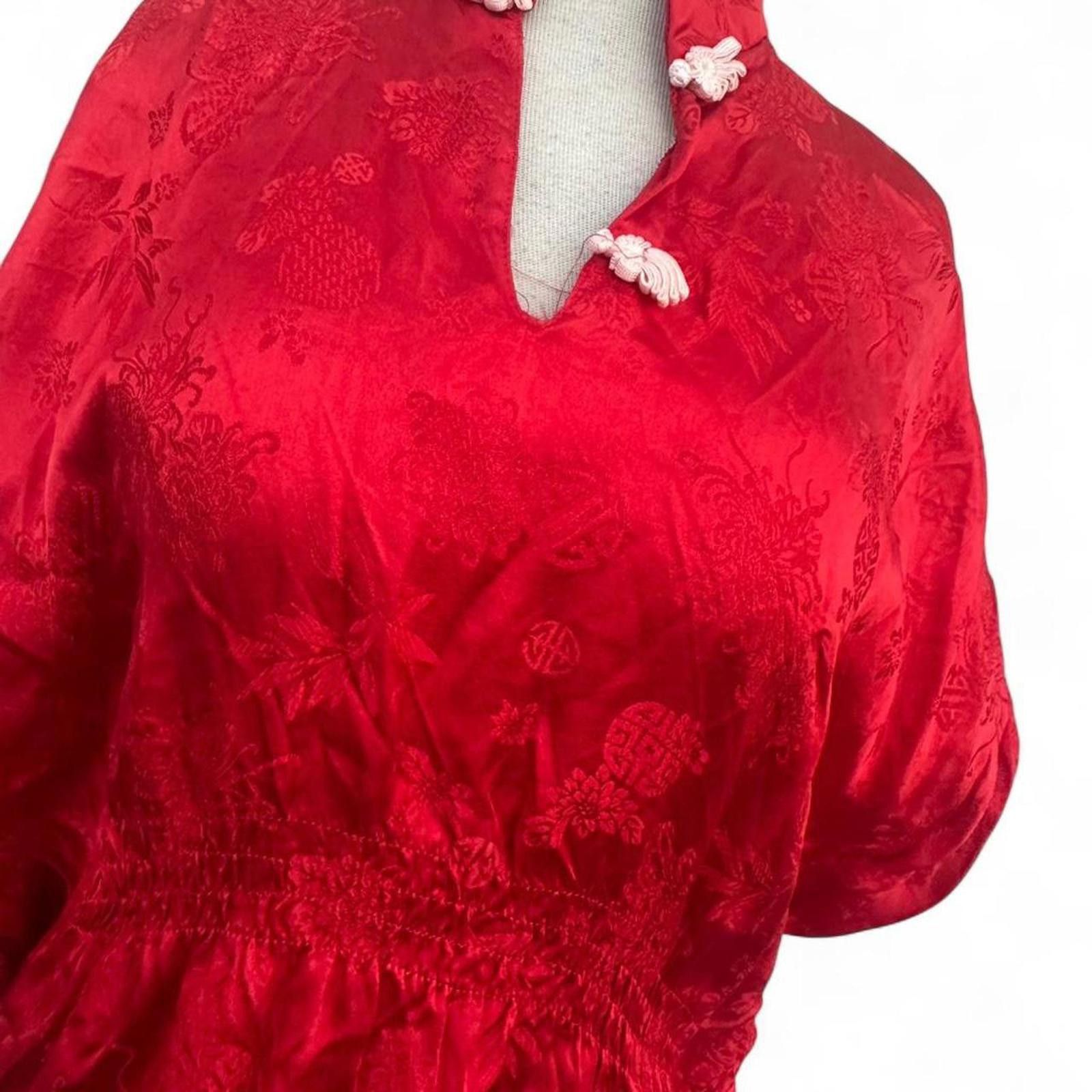 Other Red silk dress with large Size L / US 10 / IT 46 - 3 Thumbnail