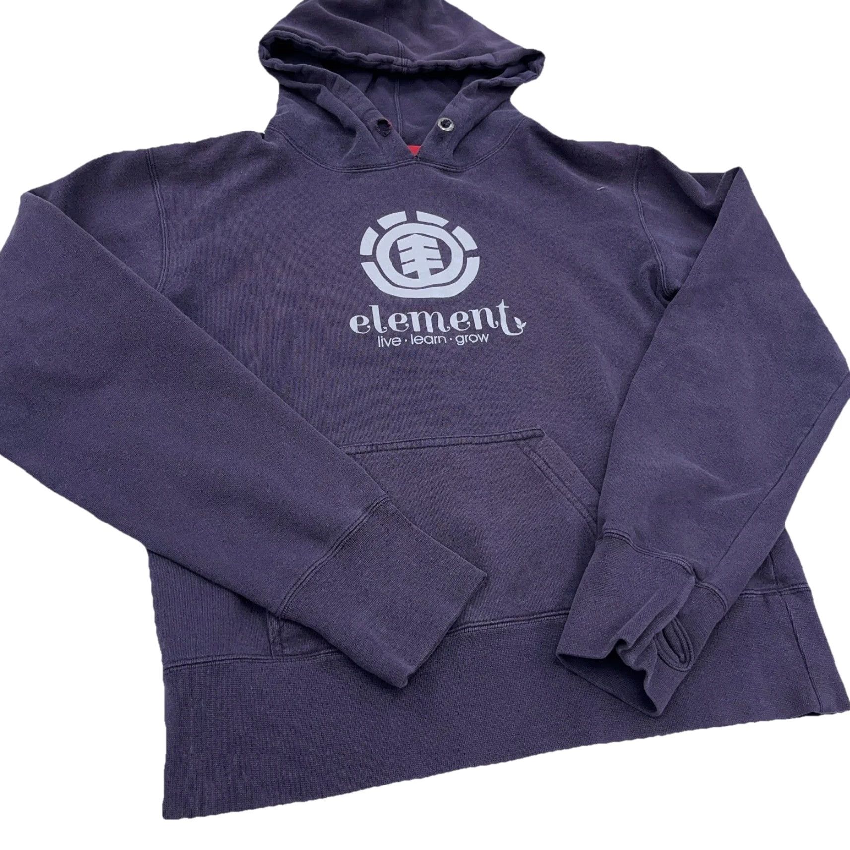 Element VINTAGE Element Hoodie Women L Purple White Embroidered Logo 90s Cartoon Graphic Print Raglan Sleeve Pockets Sweatshirt Sweater Fall Spring Winter Size L / US 10 / IT 46 - 3 Thumbnail