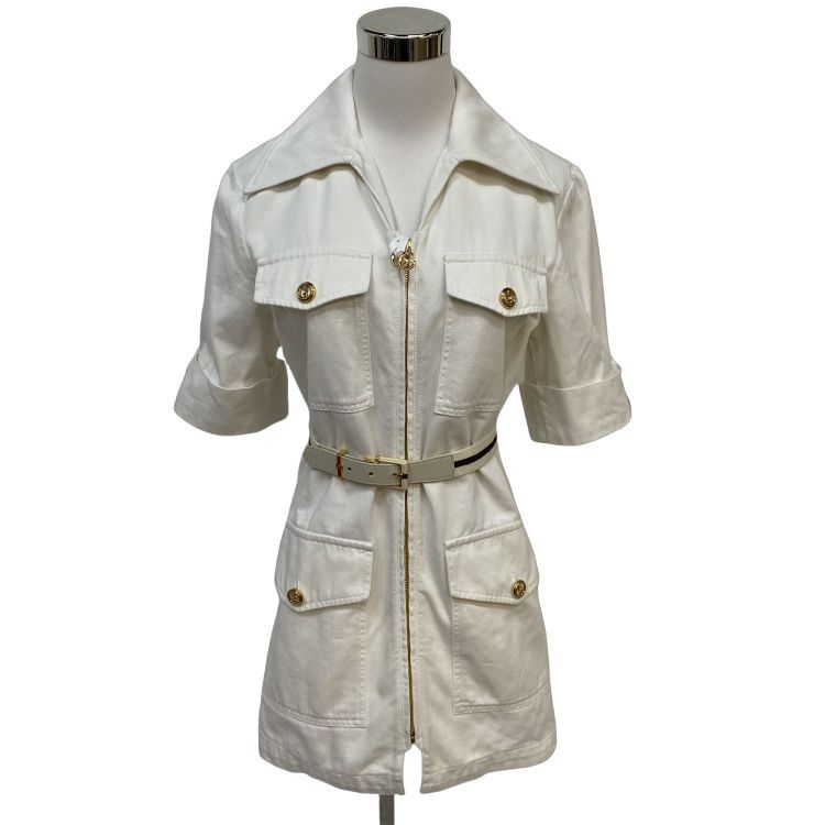 Gucci Gucci White Cotton Zip-Front Midi Dress Size 42 Size M / US 6-8 / IT 42-44 - 1 Thumbnail