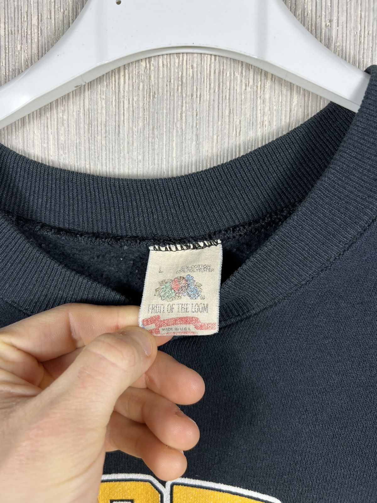 Fruit Of The Loom Vintage 80s Fotl Boston Bruins sweatshirt spellout retro NHL Size US L / EU 52-54 / 3 - 10 Thumbnail