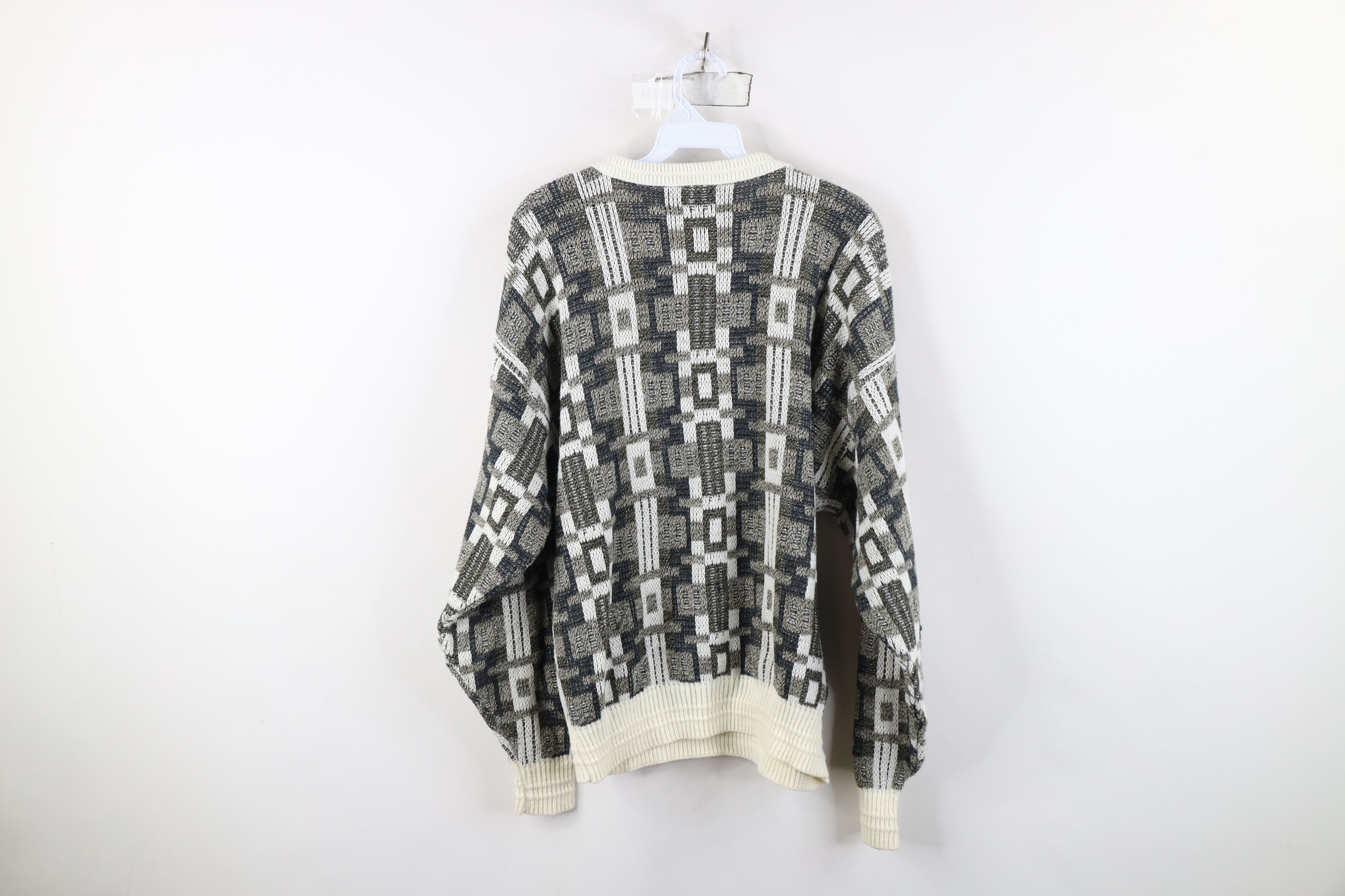 Vintage Vintage 90s Streetwear Geometric Knit Crewneck Sweater USA Size US M / EU 48-50 / 2 - 8 Thumbnail