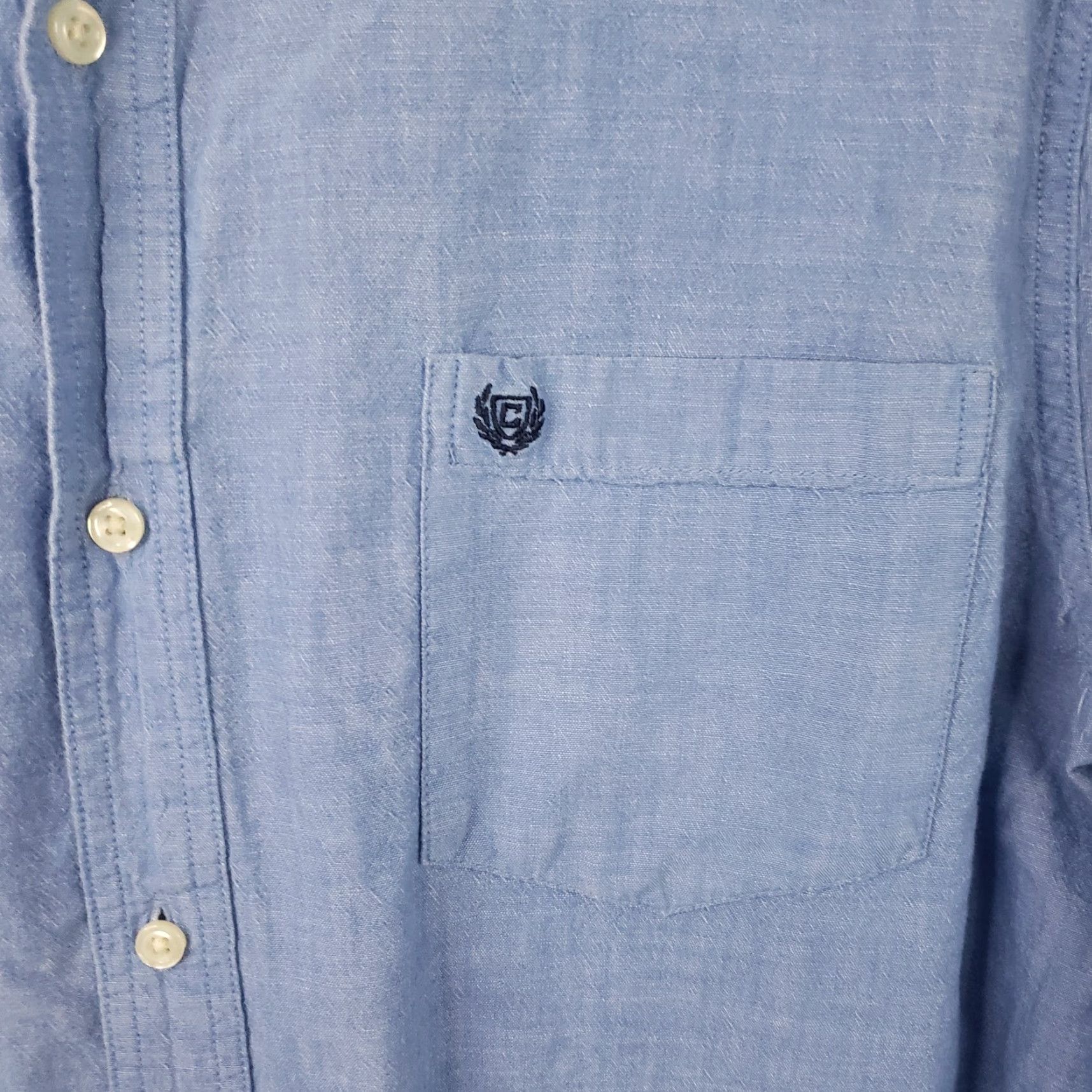Chaps CHAPS Button-Down Shirt XL Blue Easy Care Long Sleeve Shirt with Pockets Size US XL / EU 56 / 4 - 4 Thumbnail