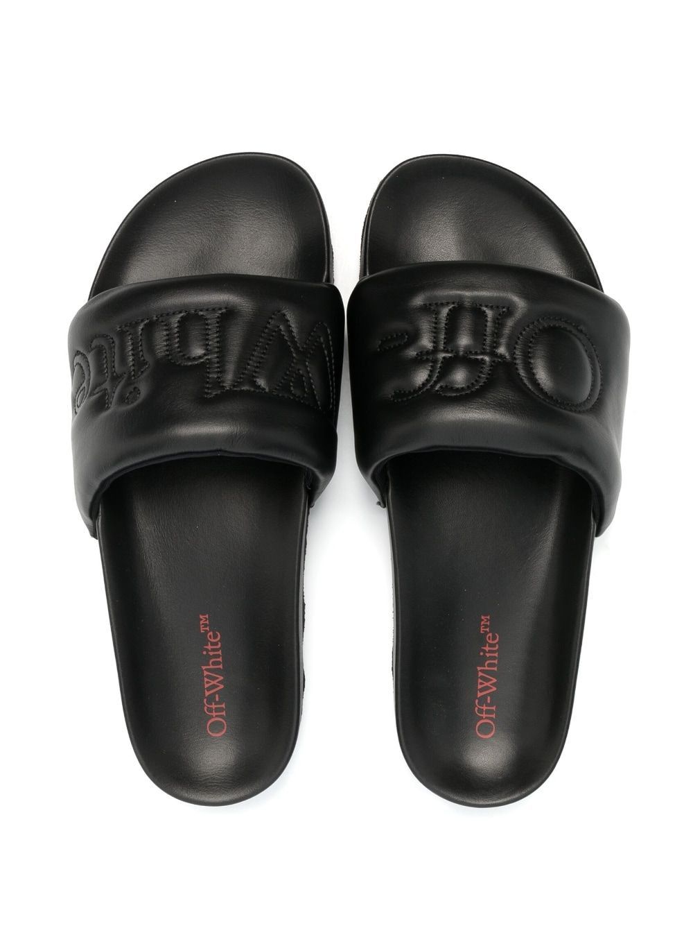 Off-White Bookish Leather Slider Slip Ons in Black Size US 12 / EU 45 - 1 Thumbnail