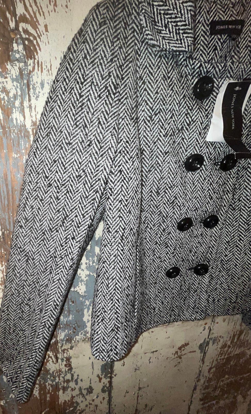 Jones New York NWT Jones New York black white herringbone jacket, size 10 Size M / US 6-8 / IT 42-44 - 5 Thumbnail