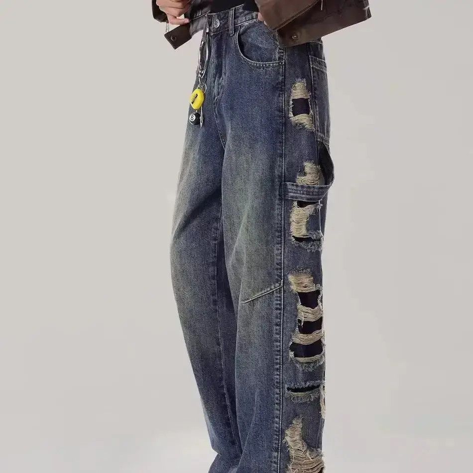 Japanese Brand Loose and ripped jeans Size US 32 / EU 48 - 6 Thumbnail
