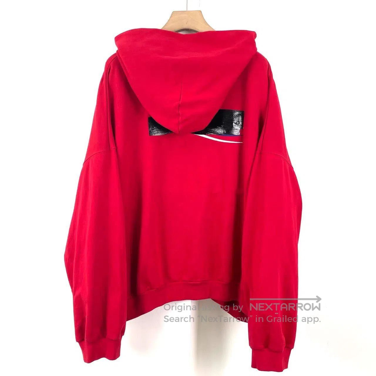 Balenciaga Red Oversized Hoodie with Front Pocket. Size US M / EU 48-50 / 2 - 2 Thumbnail