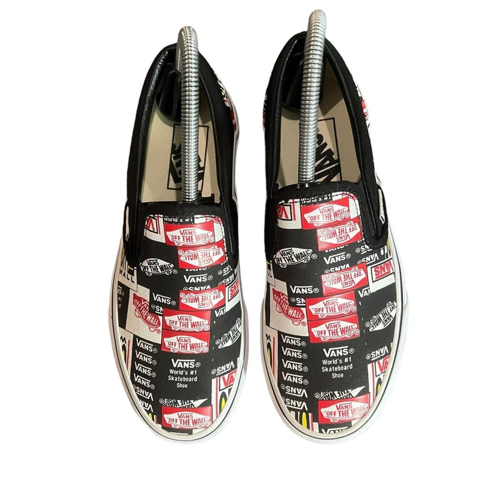Vans Vans Classic Slip-On Sneakers Black True White Logo Print Size US 6.5 / IT 36.5 - 9 Thumbnail