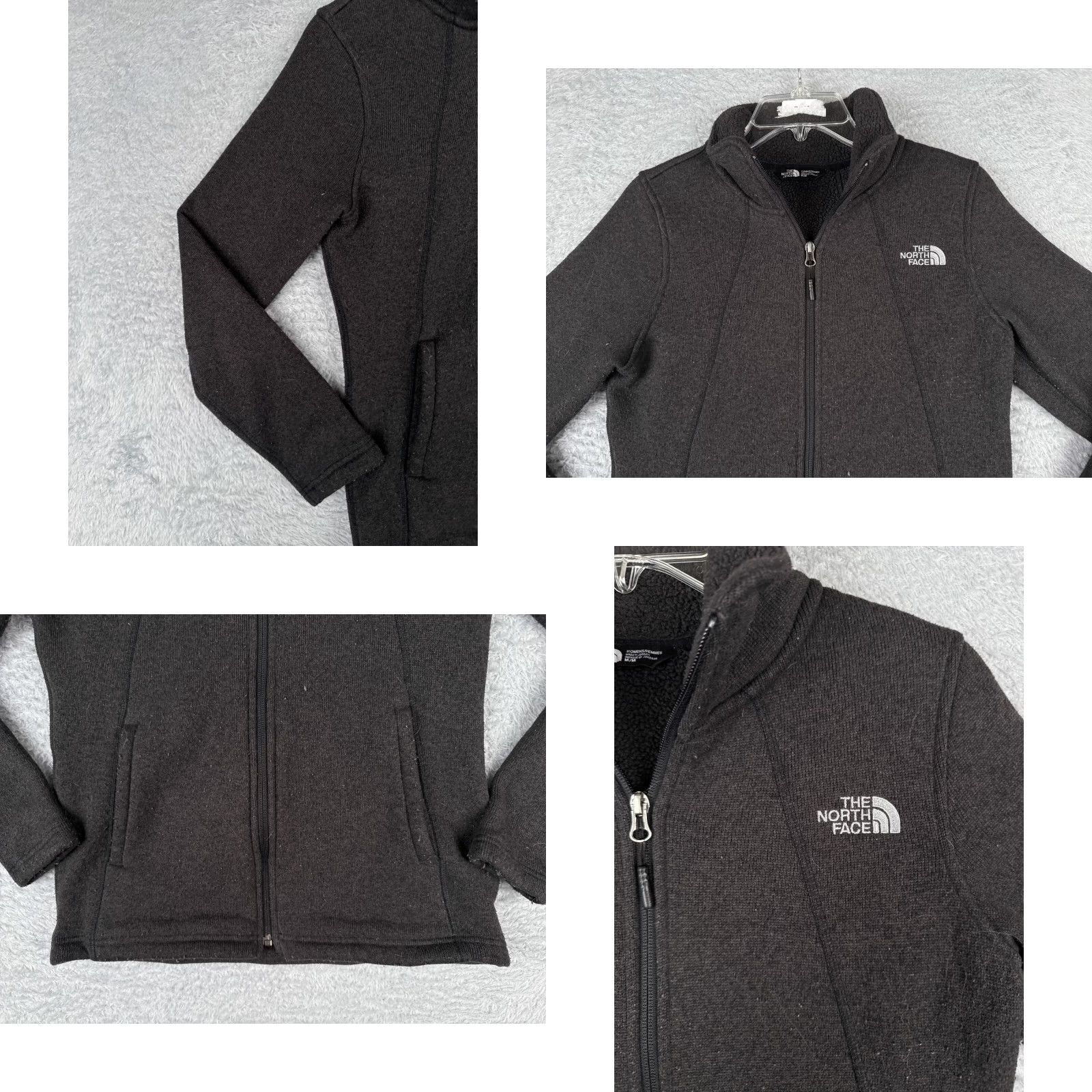 The North Face The North Face Jacket Women Medium Gray Knit Shell Sherpa Lined Polyester Mock Size M / US 6-8 / IT 42-44 - 8 Thumbnail