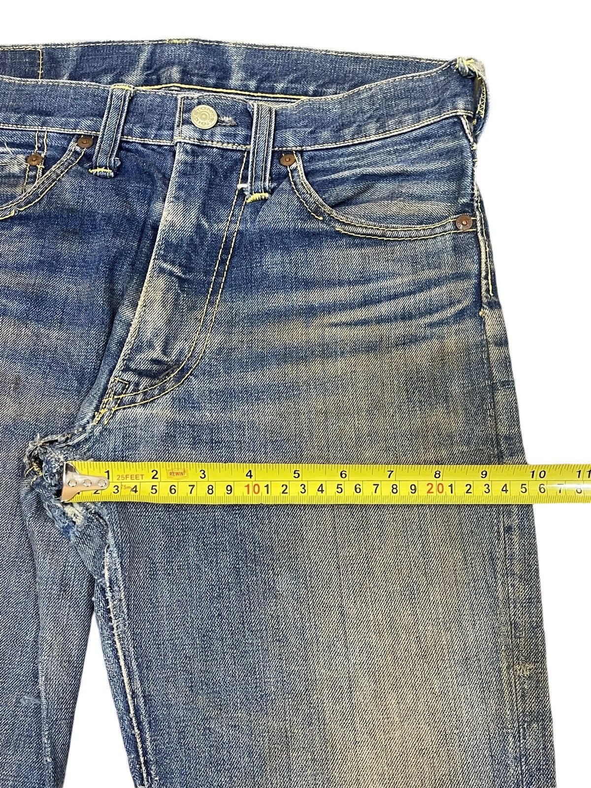 If Six Was Nine Vintage Japanese Brand Mud Wash Bell Bottom Flare Jeans Size US 29 - 15 Thumbnail