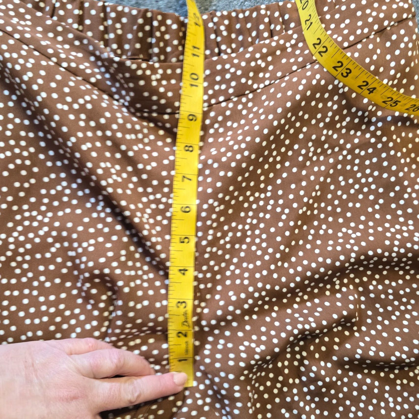 J. Jill J Jill Pants Womens Medium Brown Polka Dot Crop Capri Wide Leg Pull On Casual Pants Size 24" / US 00 / IT 34 - 6 Thumbnail