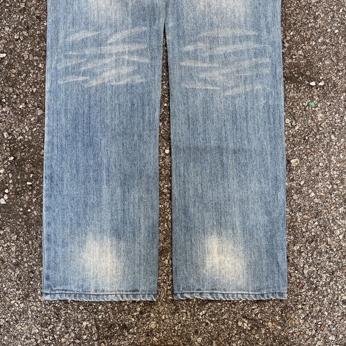 Other Blue Moon Blue Rainbow Denim Distressed Jeans Faded Blue Size 29" - 9 Thumbnail