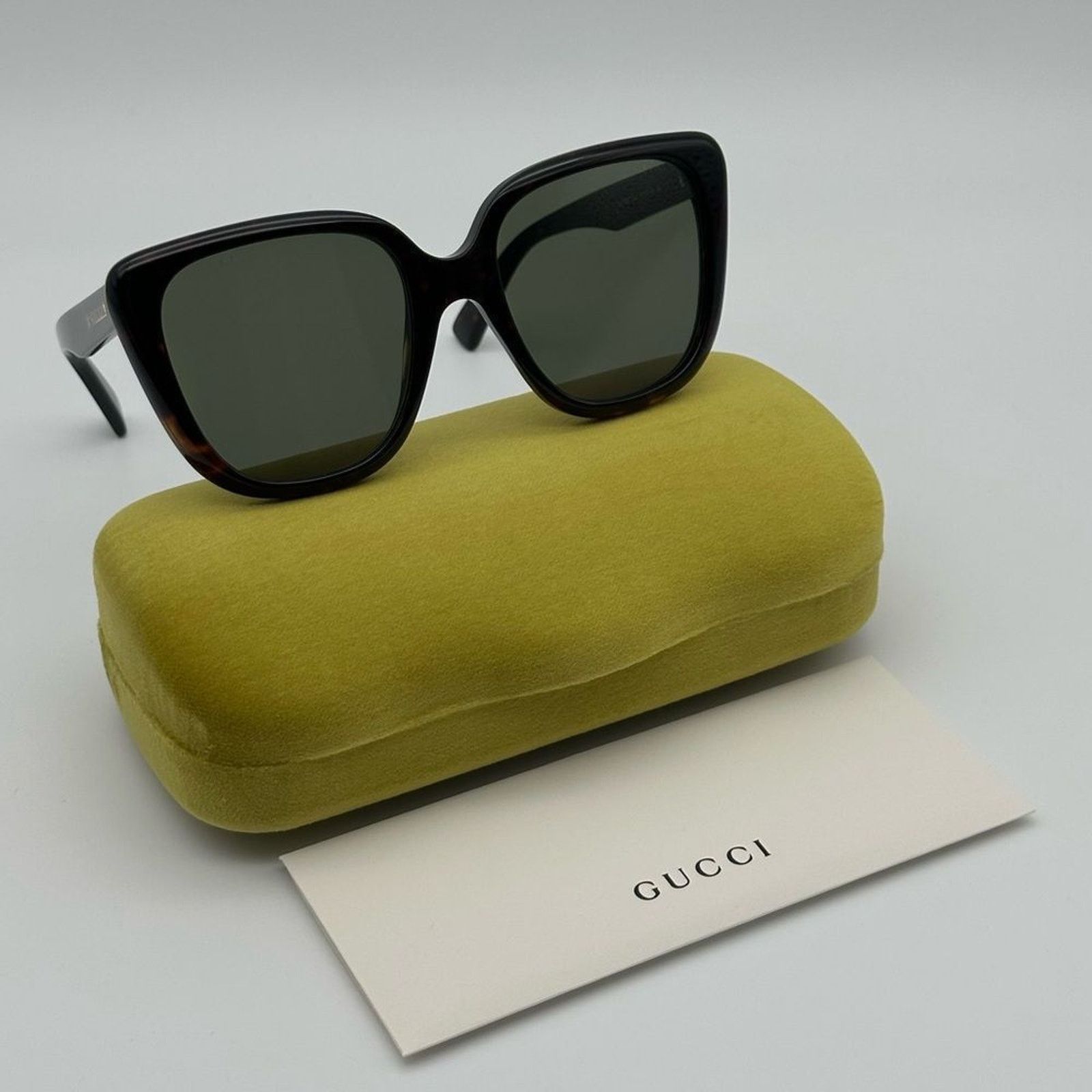 Gucci BRAND NEW GUCCI GG1169S 003 Havana/Green Women Sunglasses Size ONE SIZE - 11 Thumbnail