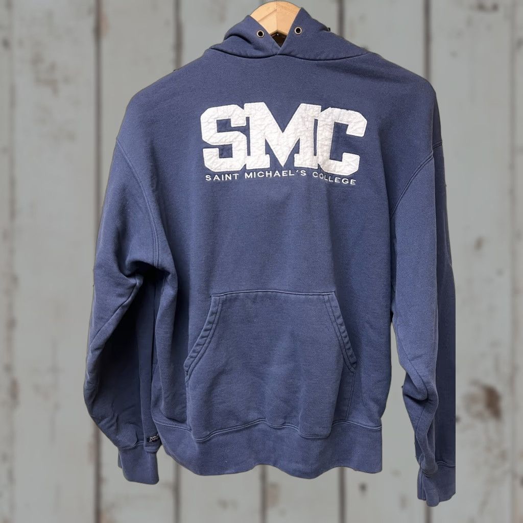 Vintage VINTAGE Saint Michael's College Vermont Blue Hooded Sweatshirt M Blue College Pullover Hooded Sweatshirt Mens USA-style90s Size US M / EU 48-50 / 2 - 1 Thumbnail