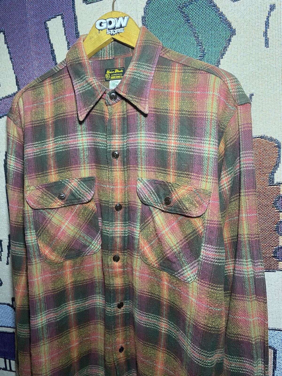 Sugar Cane Sugarcane Toyo Enterprise Vintage Japanese Workwear Flannel Size US L / EU 52-54 / 3 - 3 Thumbnail