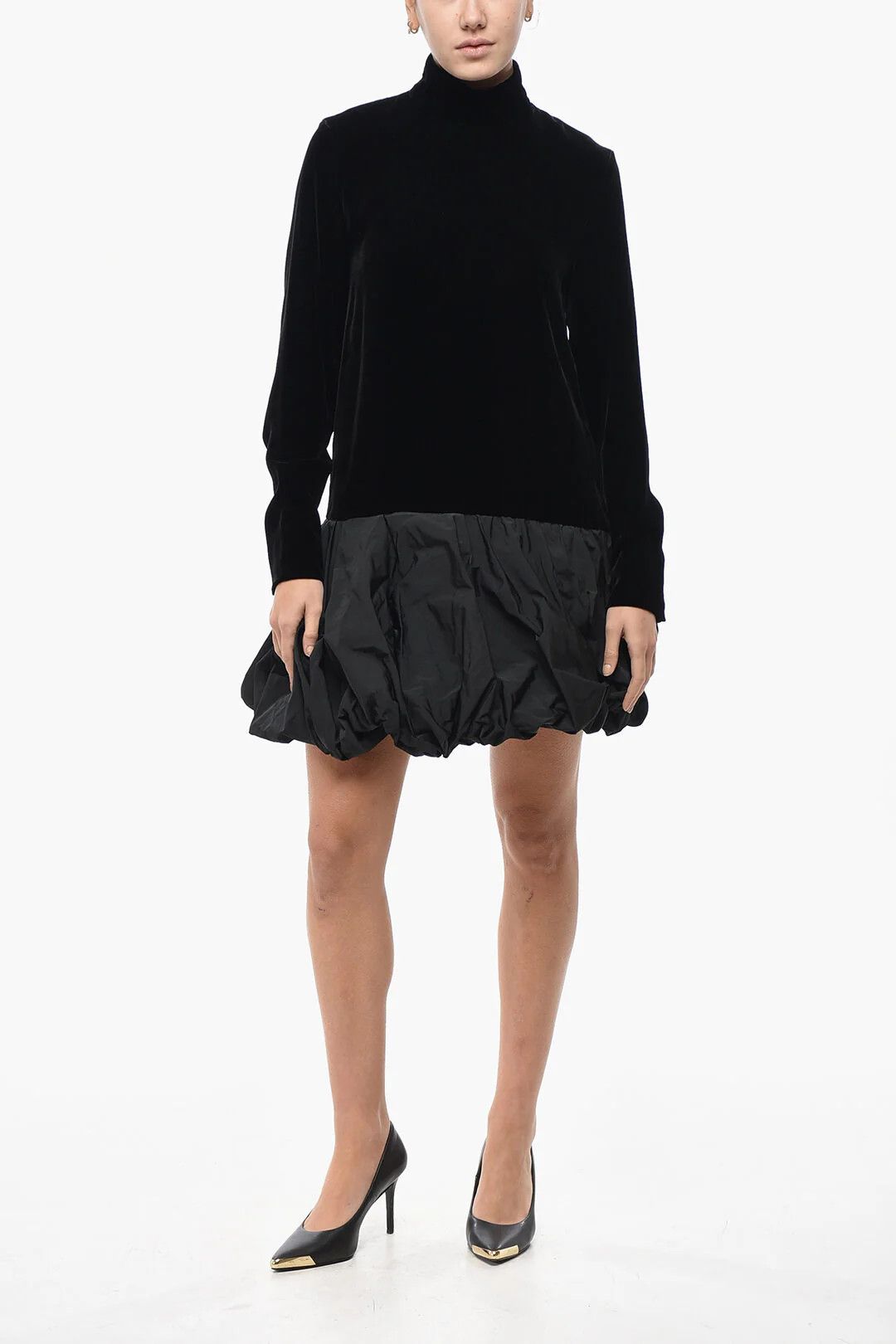 Max Mara og1mm0426 Velour Dress in Black Size M / US 6-8 / IT 42-44 - 1 Thumbnail