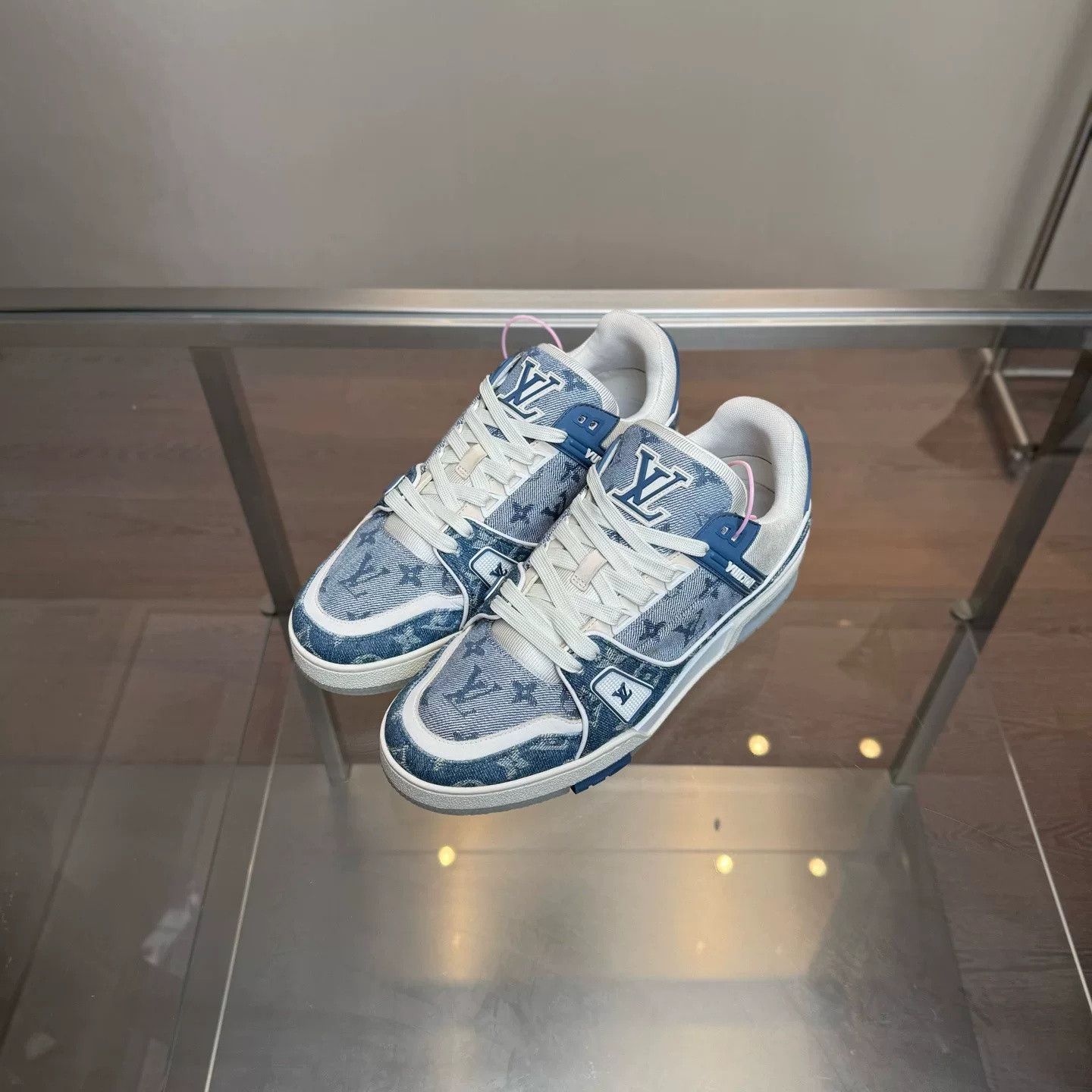 Louis Vuitton LV Trainer Blue Denim Sneakers Size US 8.5 / EU 41-42 - 1 Thumbnail