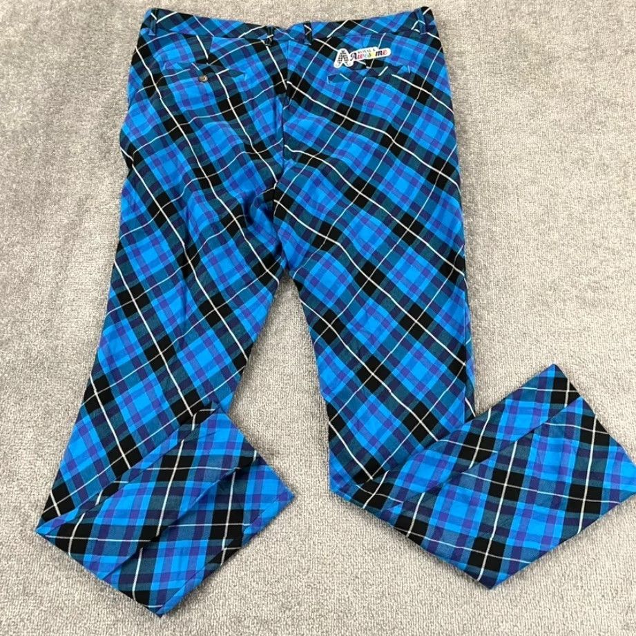 Vintage ROYAL & AWESOME Pants Mens 40x34 Blue Purple Plaid Golf Trousers Cocktail NEW Size US 40 / EU 56 - 3 Thumbnail