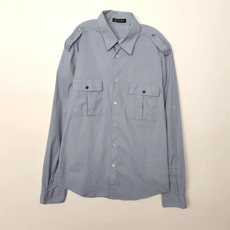 Versace Versace Men's Long Sleeve Blue Shirt . Size US L / EU 52-54 / 3 - 1 Thumbnail