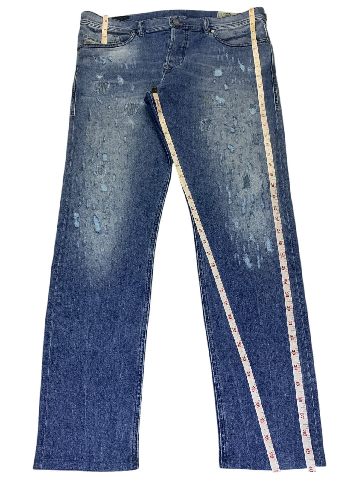 Diesel SALES🔥Vintage Diesel Patched Distressed Slim Fit Jeans Size US 35 - 12 Thumbnail