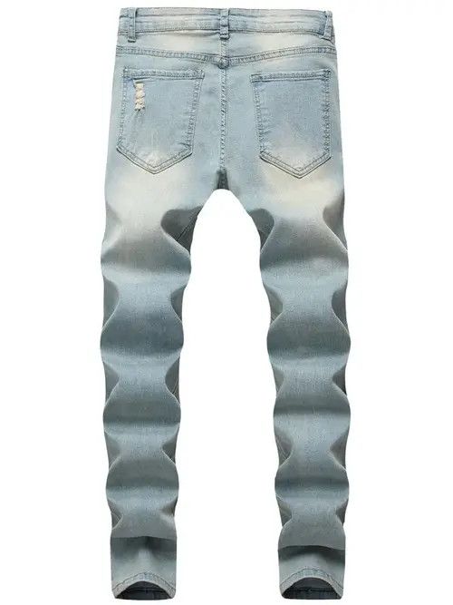 Japanese Brand × Vintage Washed Stacked Distressed Ripped Skinny Jeans Size US 33 - 2 Thumbnail