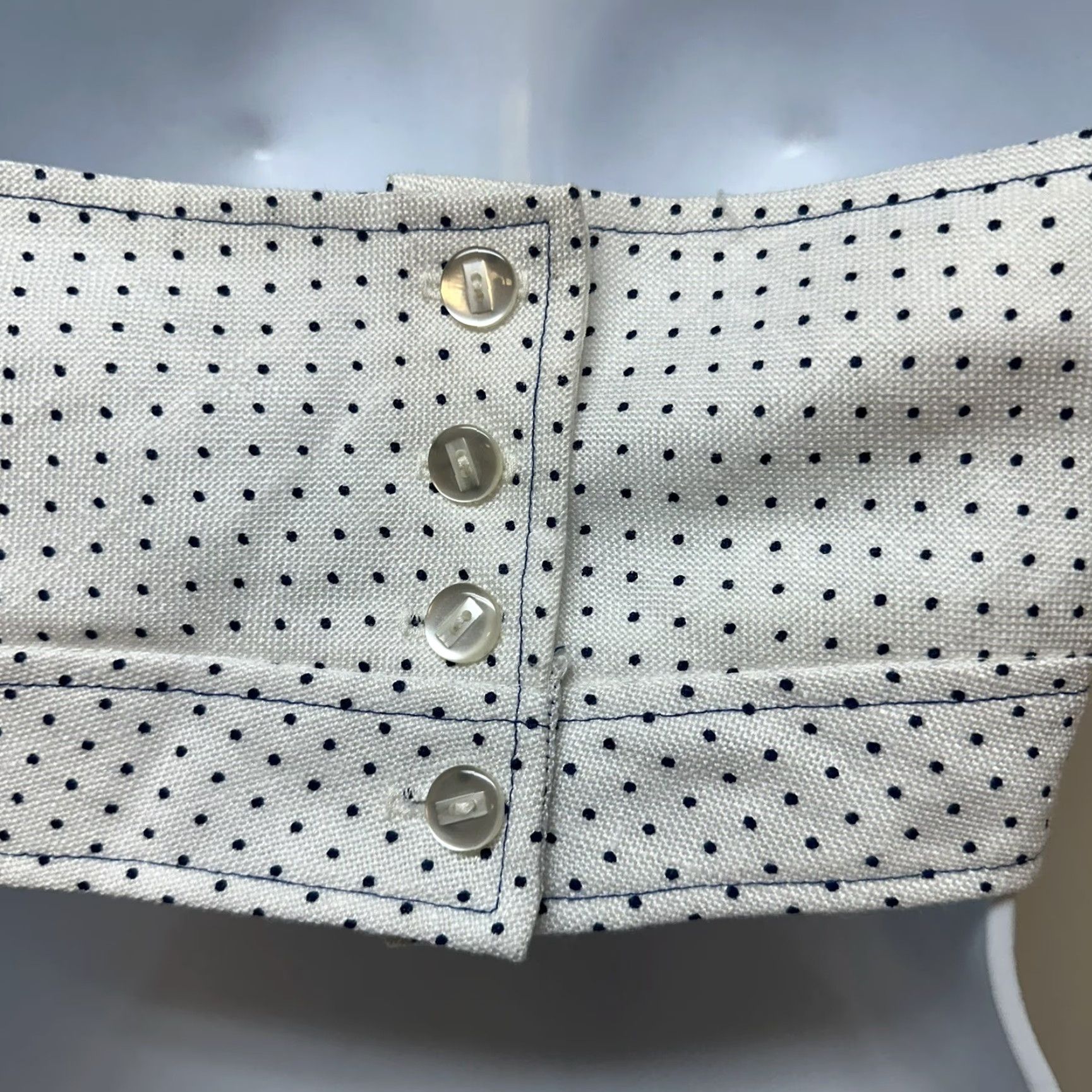 Vintage VINTAGE Halter Top - Black & White Polka Dot Crop Retro Pinup Union Made in USA Size M / US 6-8 / IT 42-44 - 3 Thumbnail