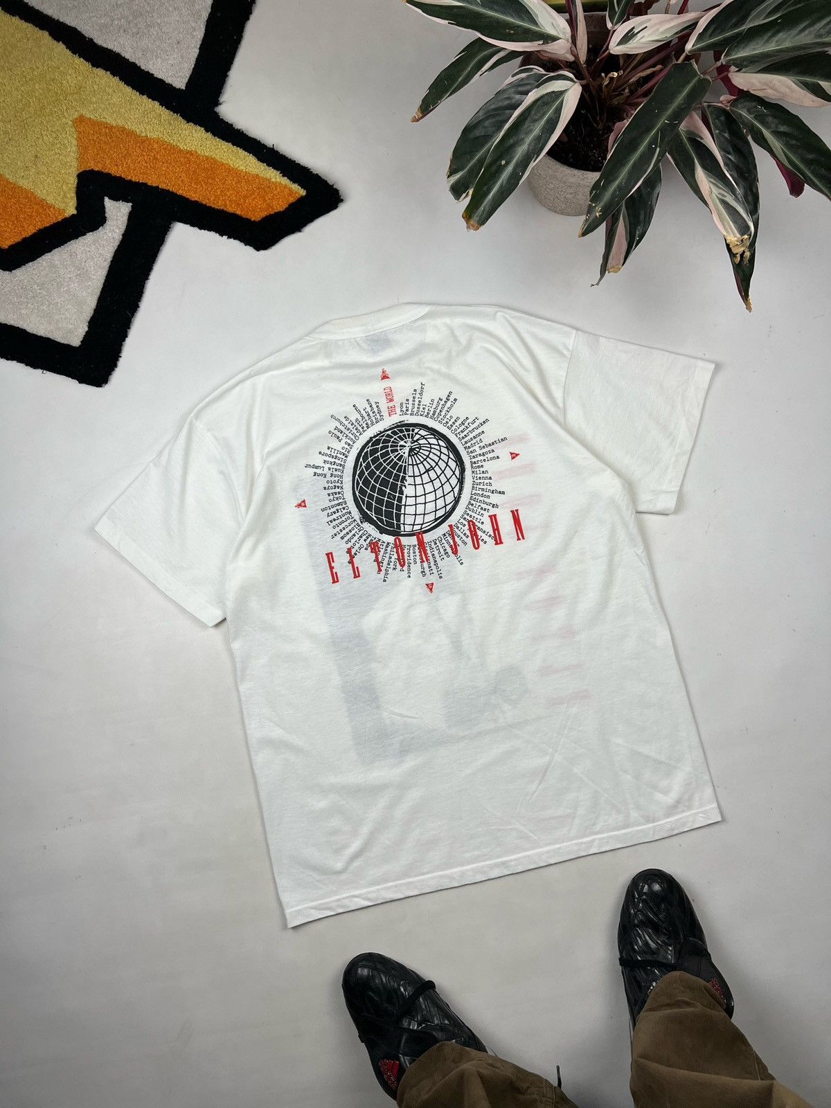 Band Tees × Vintage Vintage 90s Elton John World Tour tee 1989-90 tShirt Size US XL / EU 56 / 4 - 15 Thumbnail