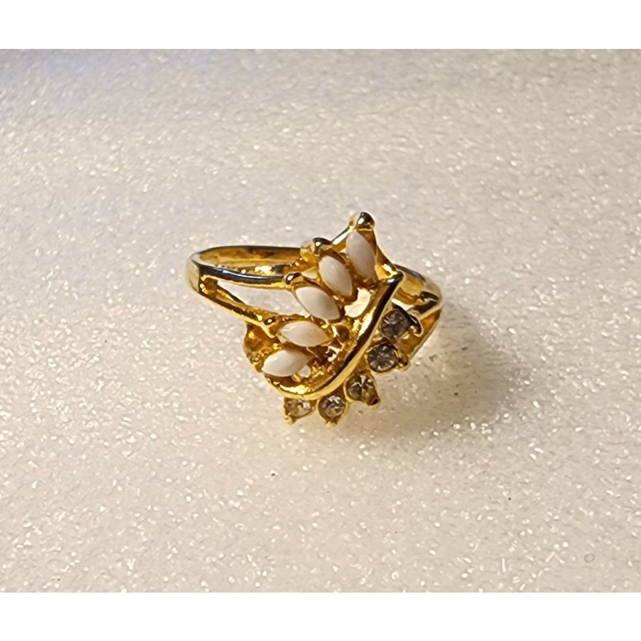 Other Faux Opal & Clear Rhinestones Cocktail Ring - Size 8.5 Size ONE SIZE - 2 Thumbnail