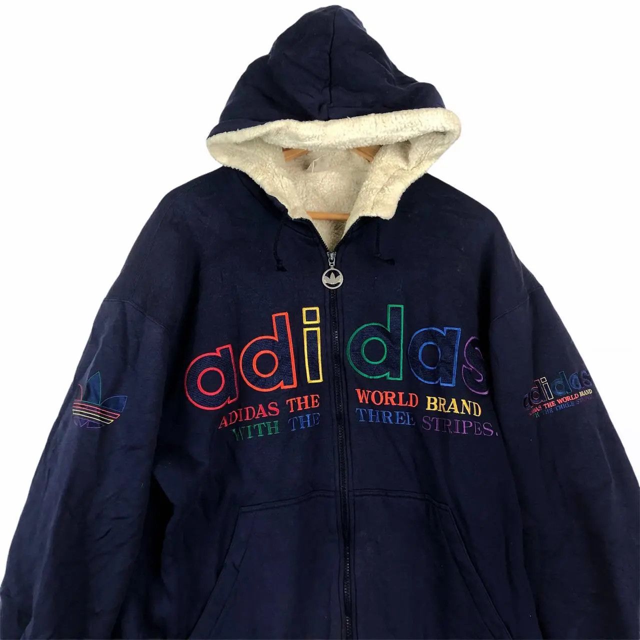 Adidas Vintage ADIDAS ORIGINALS Trefoil Hoodie Jacket 3 Stripes Size US L / EU 52-54 / 3 - 2 Thumbnail