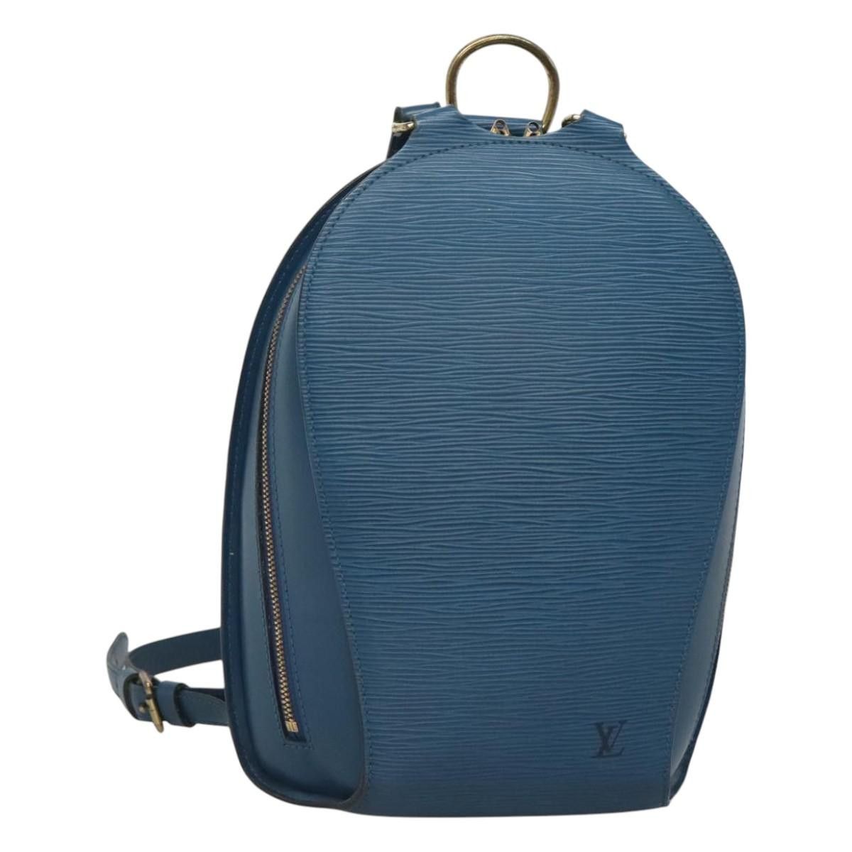 LOUIS VUITTON Epi Mabillon Backpack Blue M52235 LV Auth MX452