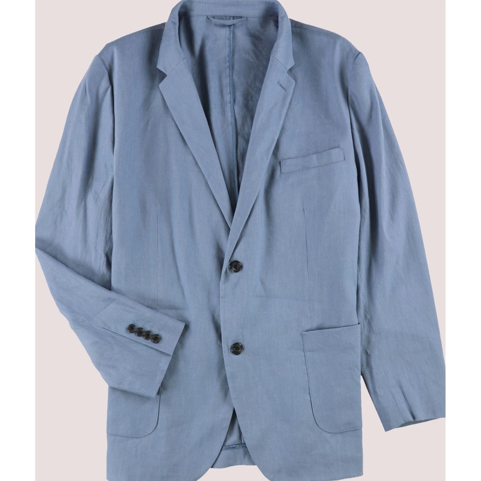 Alfani Alfani Mens Linen Blend Stretch Blazer Jacket medblue M Size 40R - 1 Thumbnail