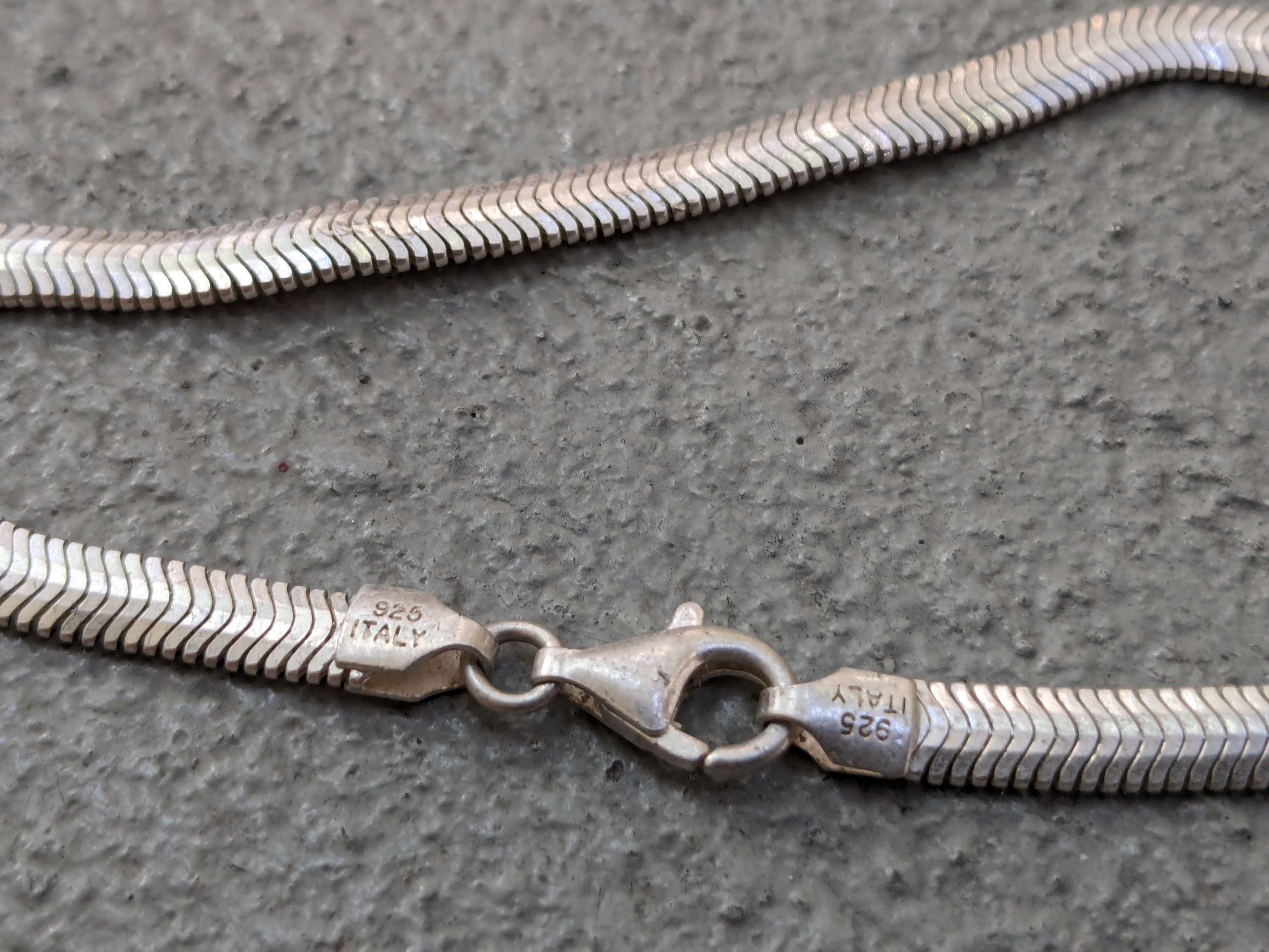 Vintage Vintage Sterling Silver Herringbone Bracelet Snake Italy Size ONE SIZE - 5 Thumbnail